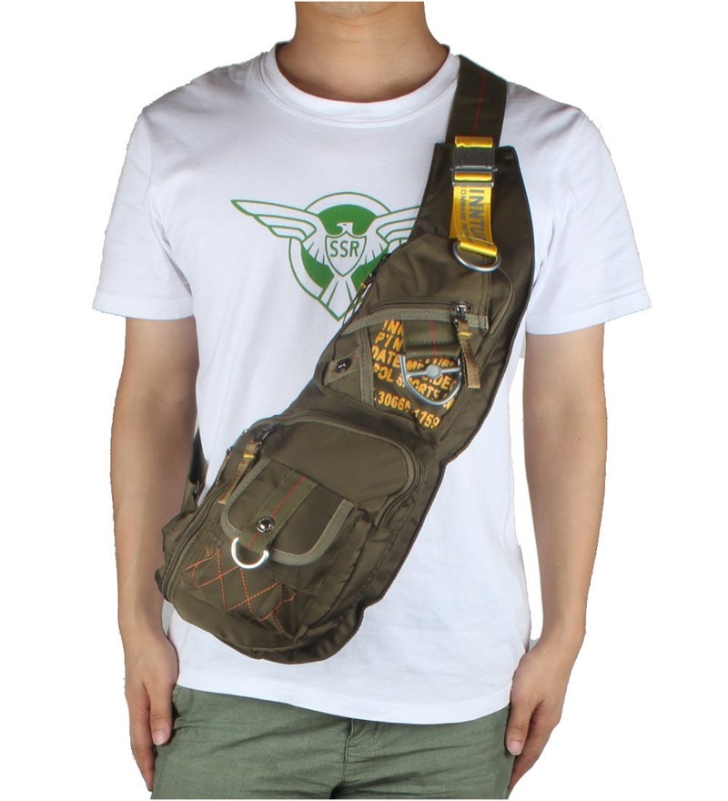 Innturt Nylon Sling Bag Backpack Shoulder Bag Daypack Large Army Green - Image 4